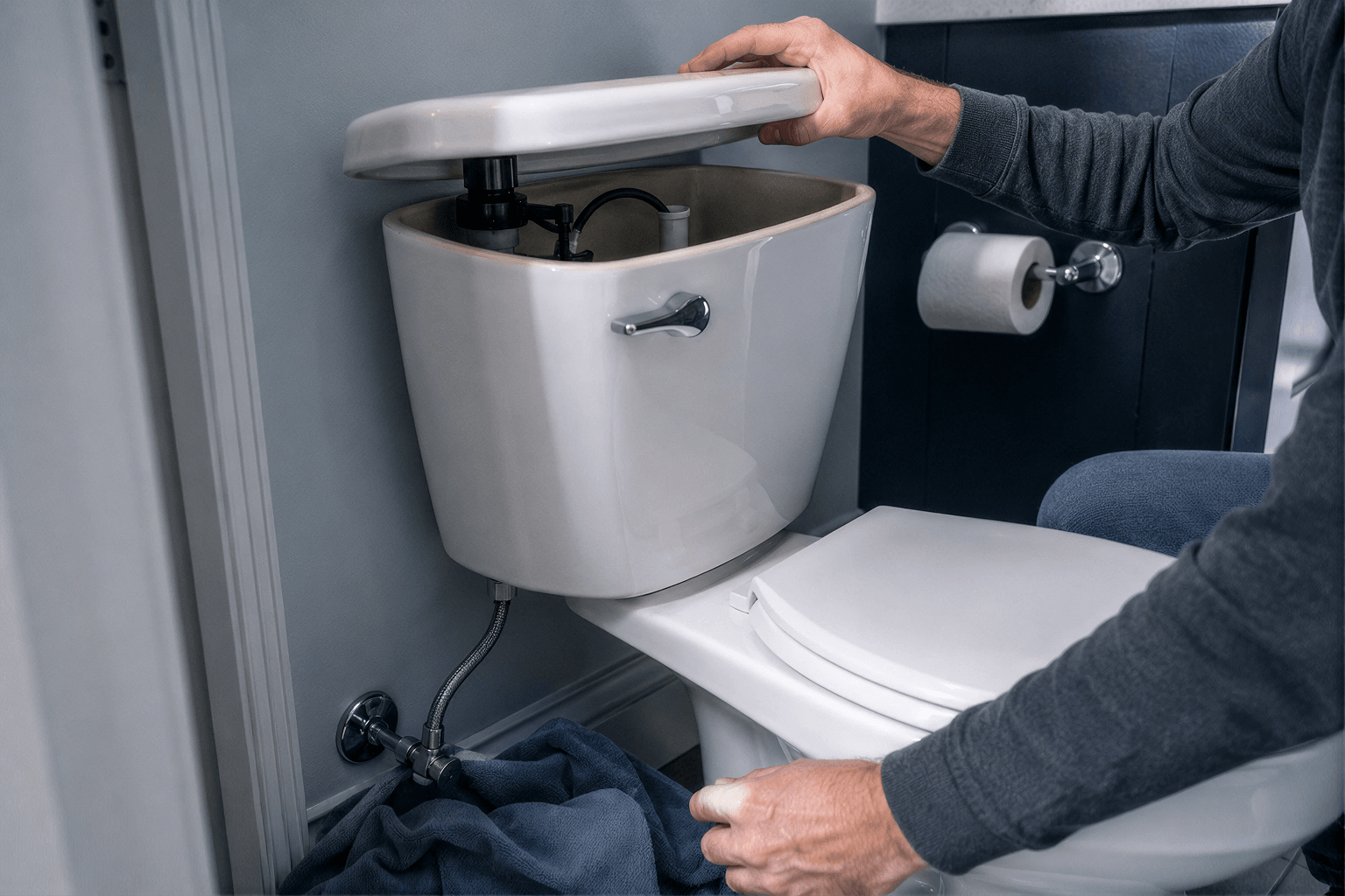 Emergency steps for toilet overflow - stopping water and minimizing damage