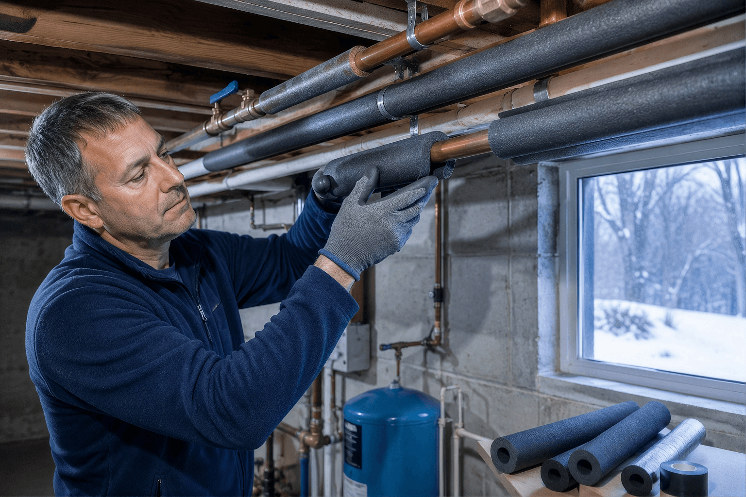 Preventing frozen pipes in winter - pipe insulation and protection methods